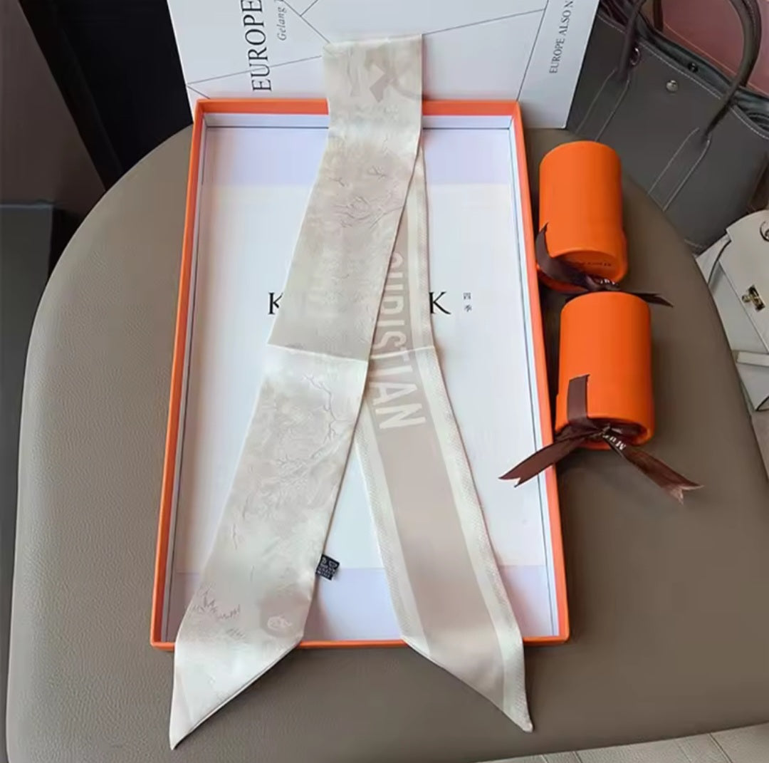 Christian Dior Inspired Twill Ribbon Scarves