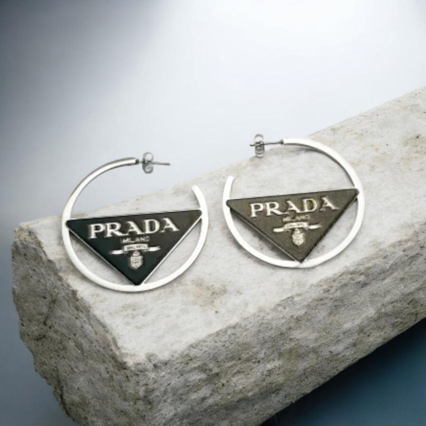 Prada Inspired Hoop Earrings