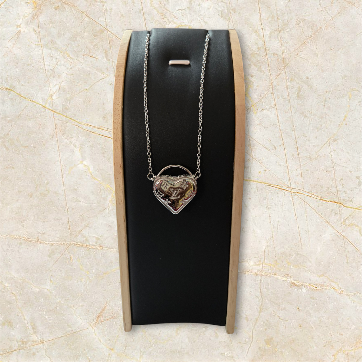 LV INSPIRED Heart NECKLACE