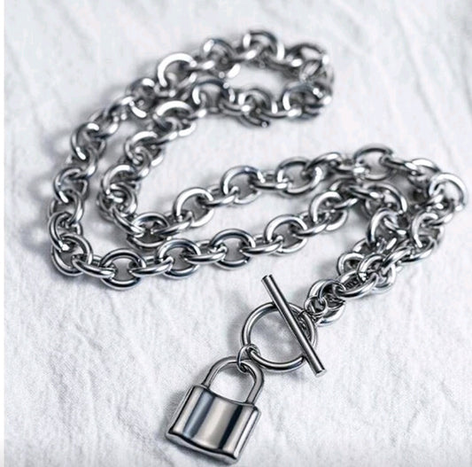 Titanium steel Lock Necklace