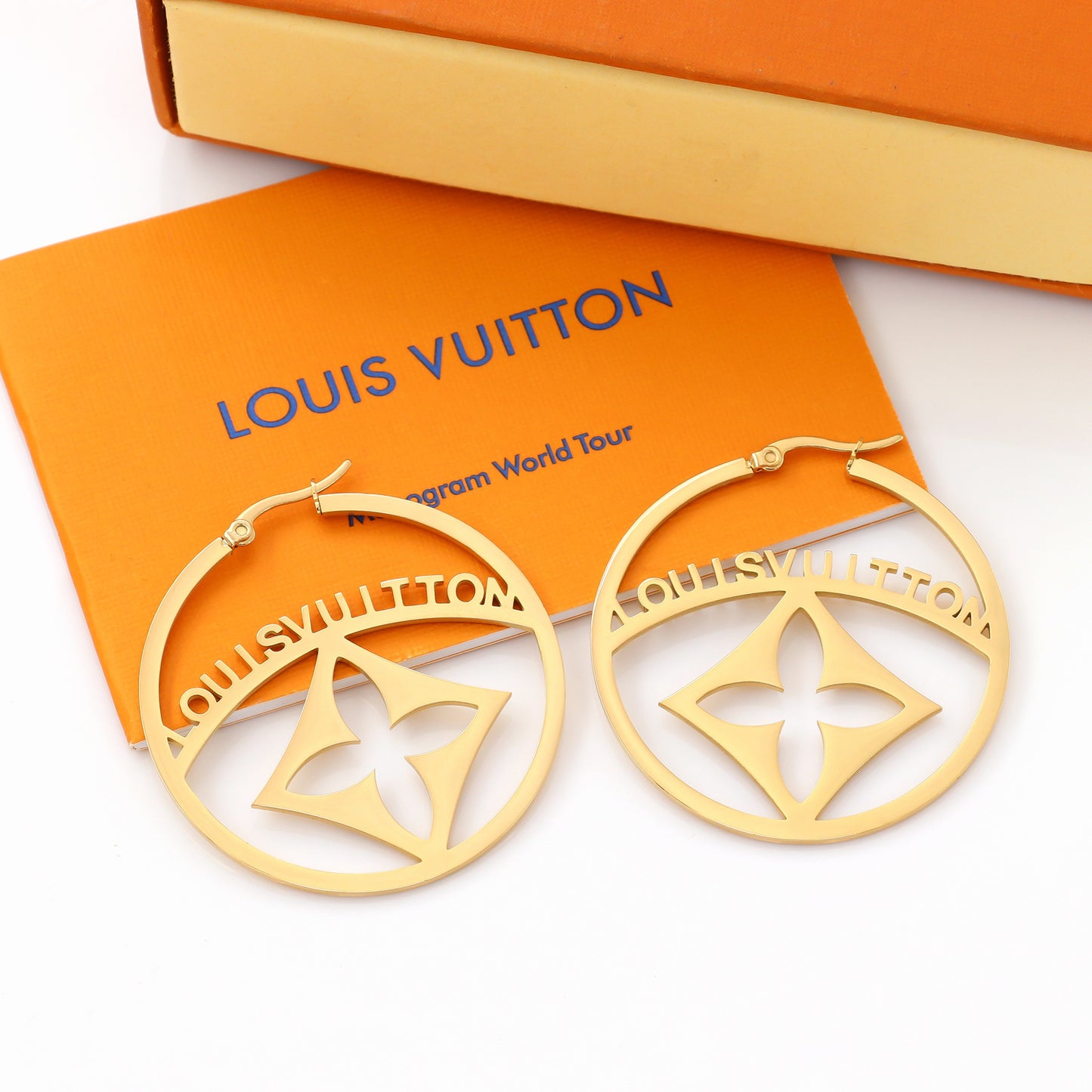 LV Designer Inspired Hoop Earrings