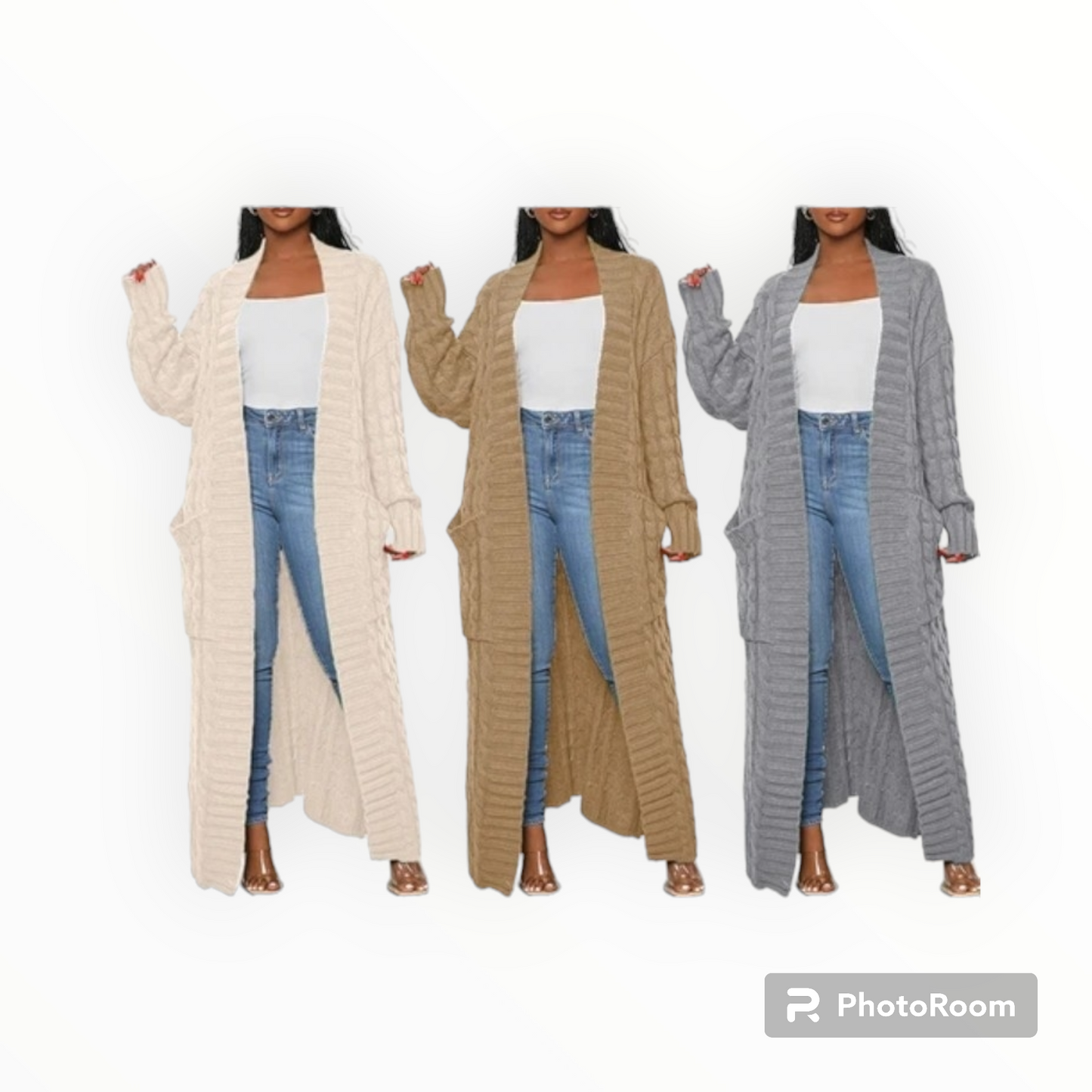 Plus size maxi cardigan sweater