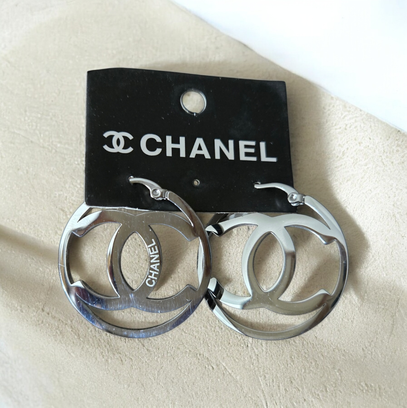 Chanel inspired Hoop Earrings