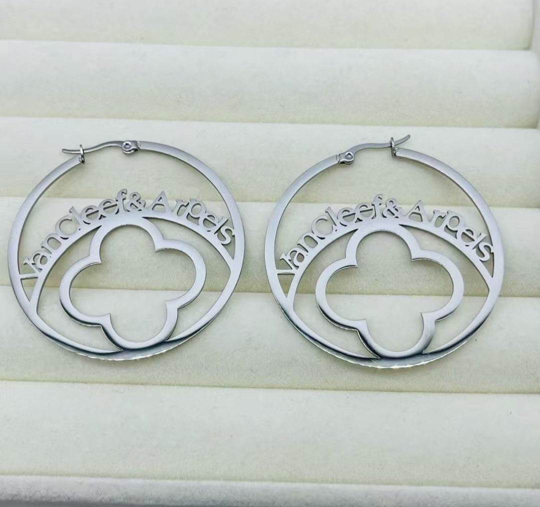 Van Cleef inspired Hoop Earrings