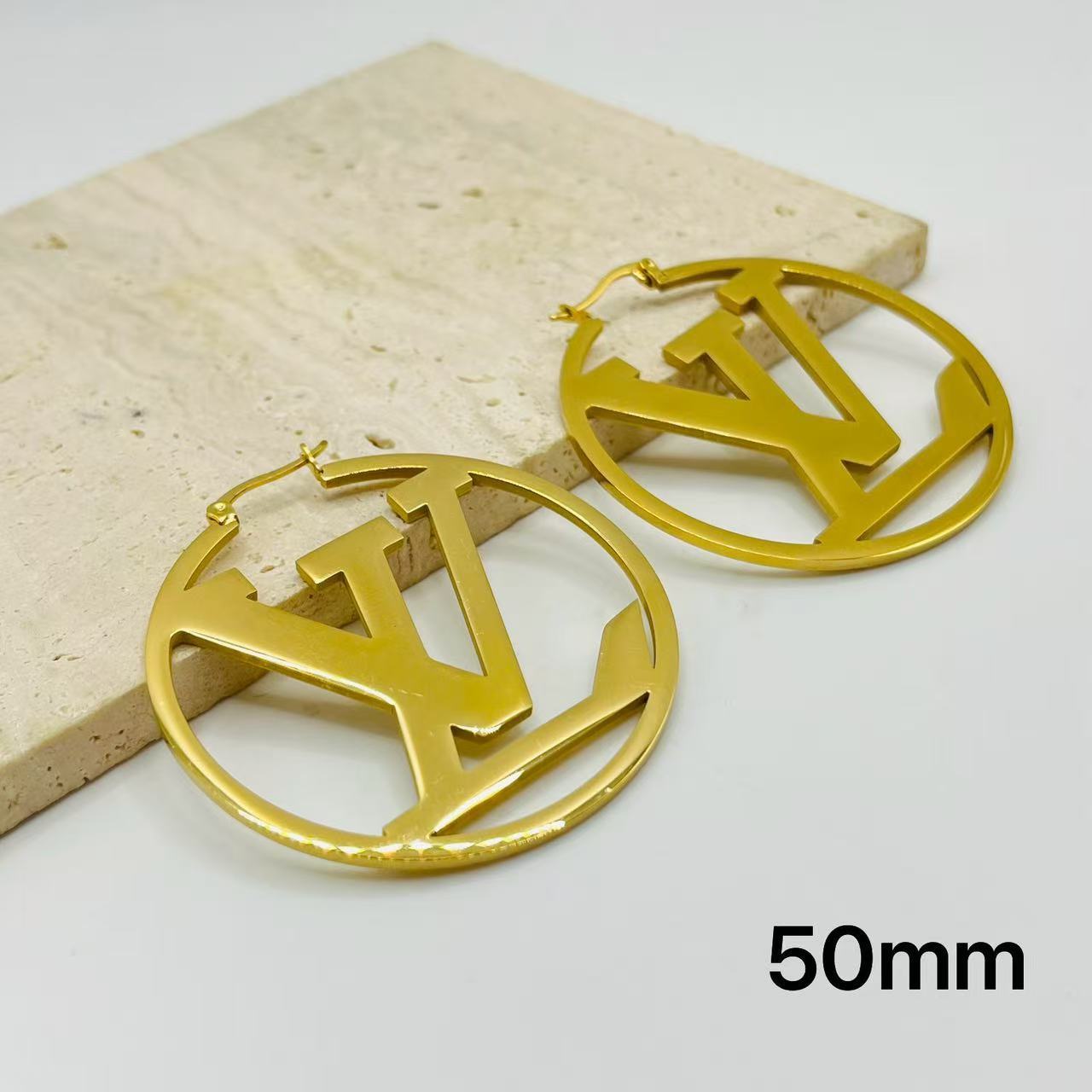 LV inspired Hoop Earrings
