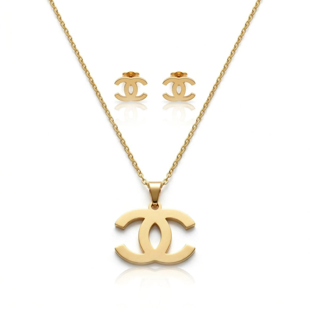 Chanel inspired Necklace and earing