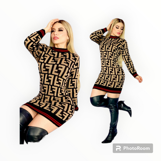 Designer inspired women sweater dress