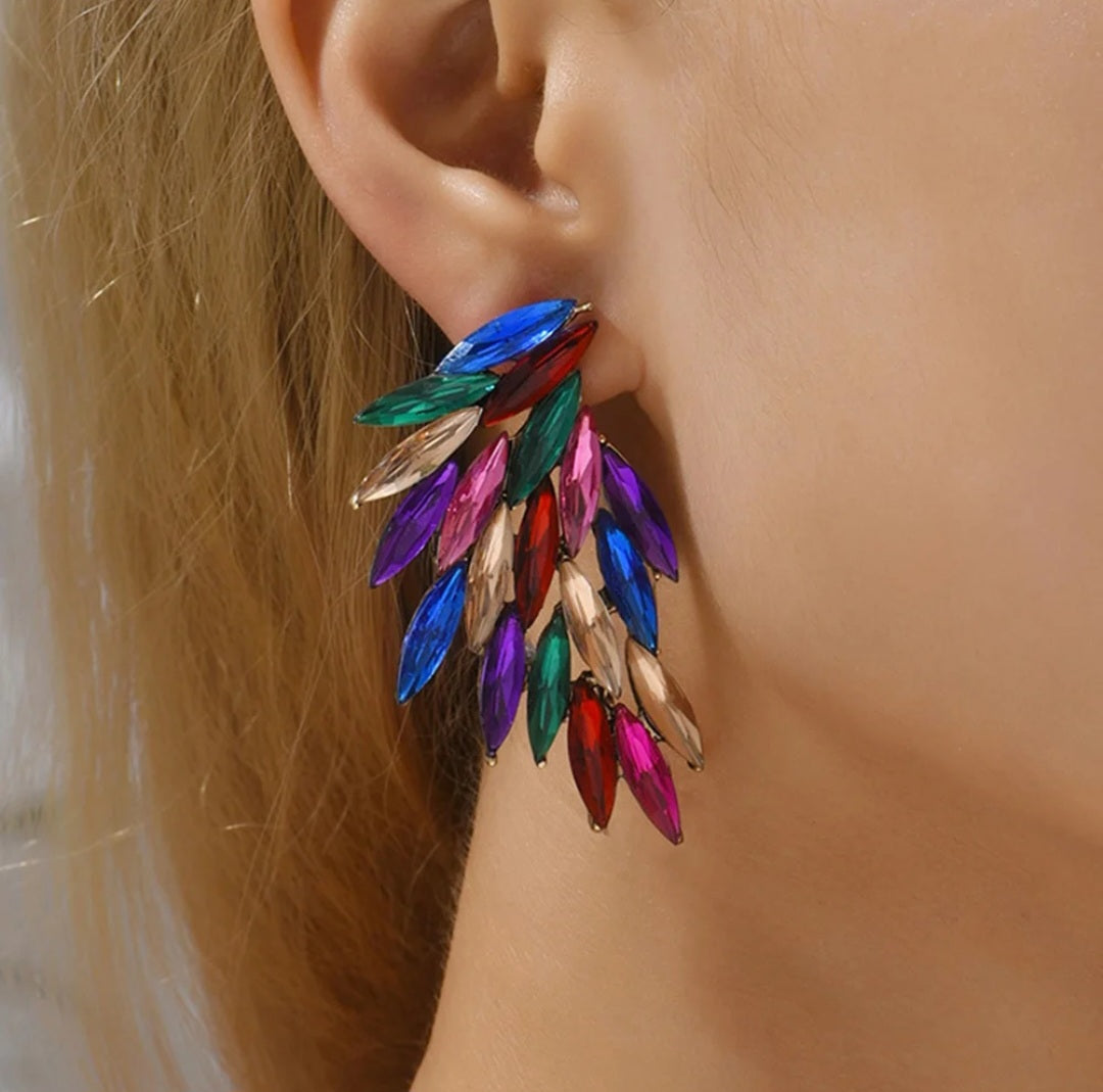 Multi color crystal earrings