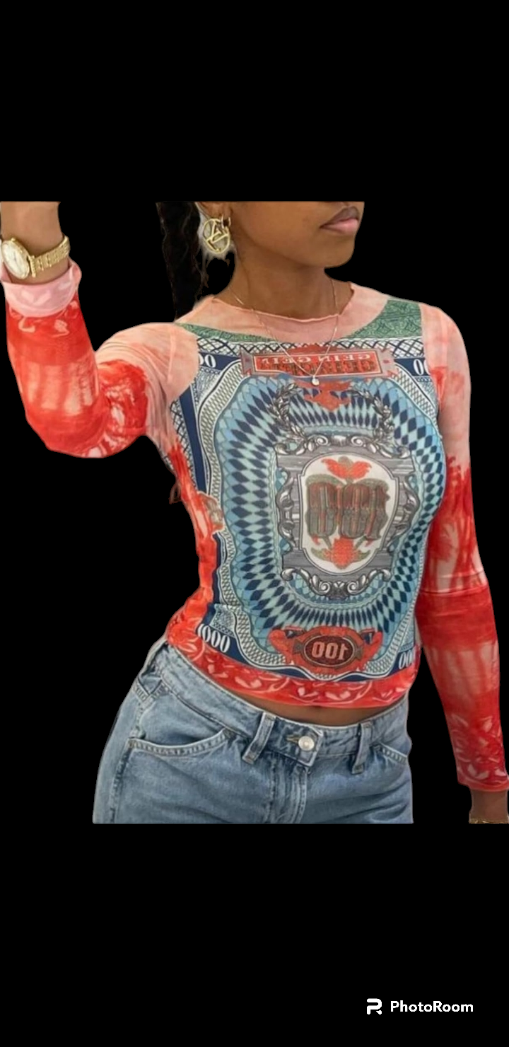 3D mesh crop top