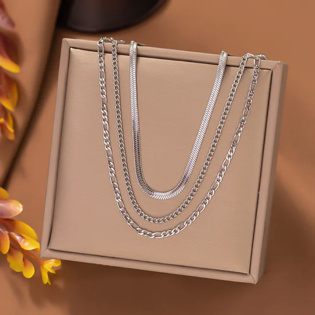 Stainless Steel 3pc Necklace Set