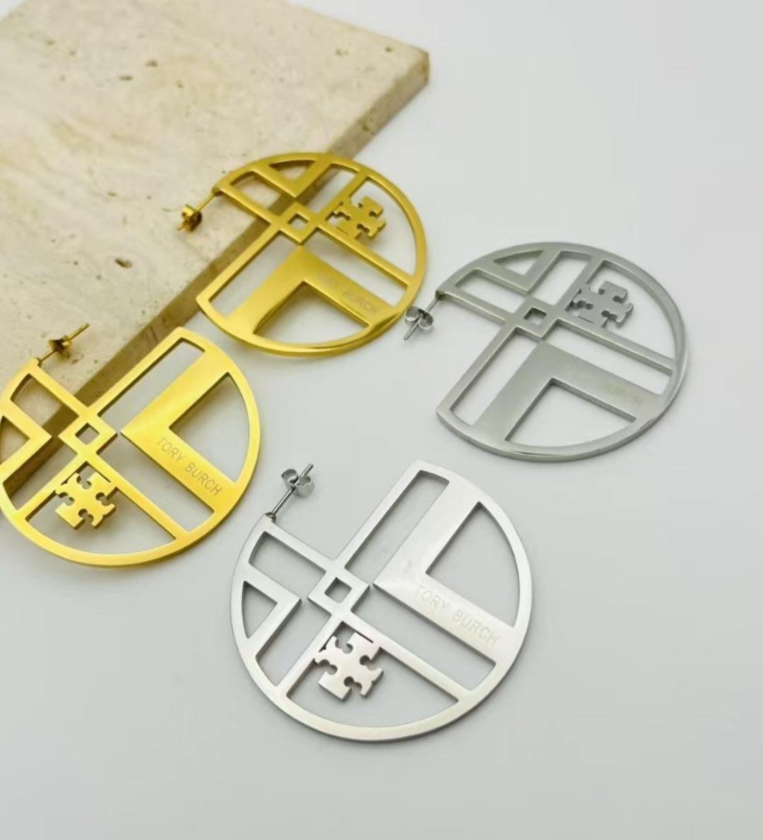Tory Burch inspired Hoop Earrings