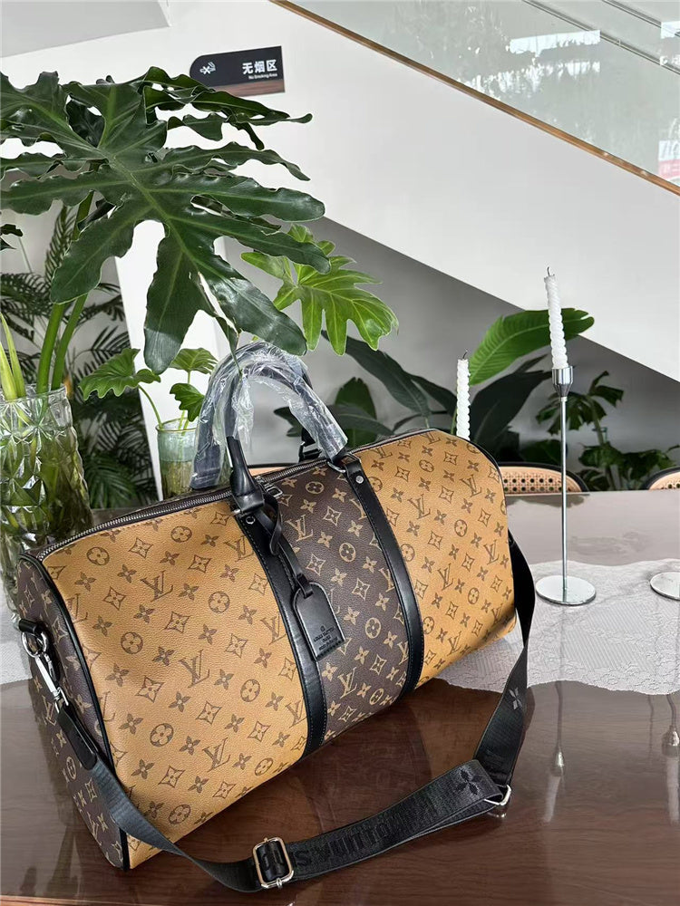 LV Designer Inspired Two-tone Duffle Bag