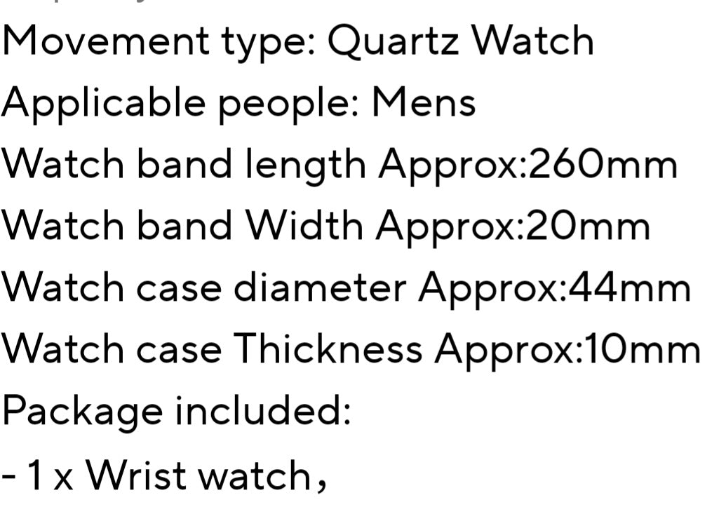 Men Quartz Watch