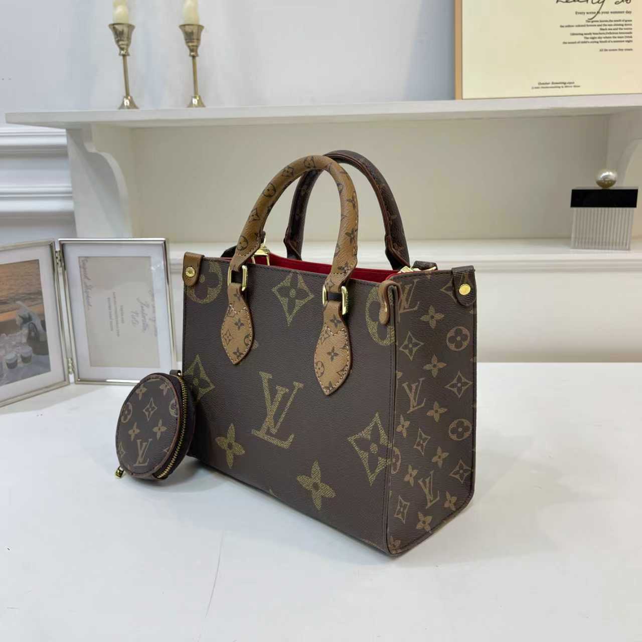LV inspired reverse tote bag