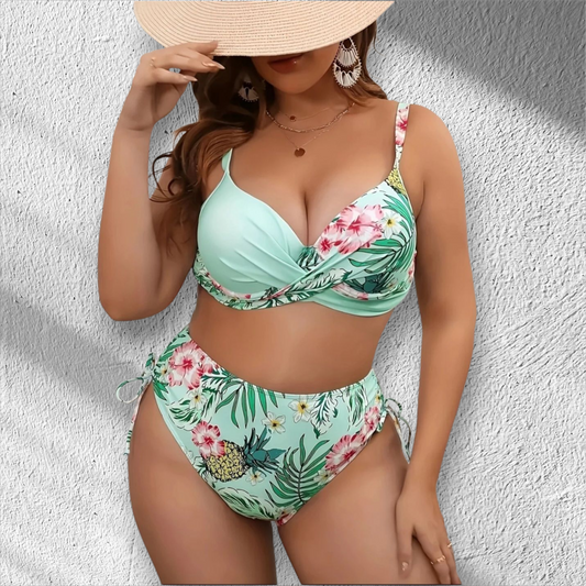 Plus size 2pc tropical bikini set