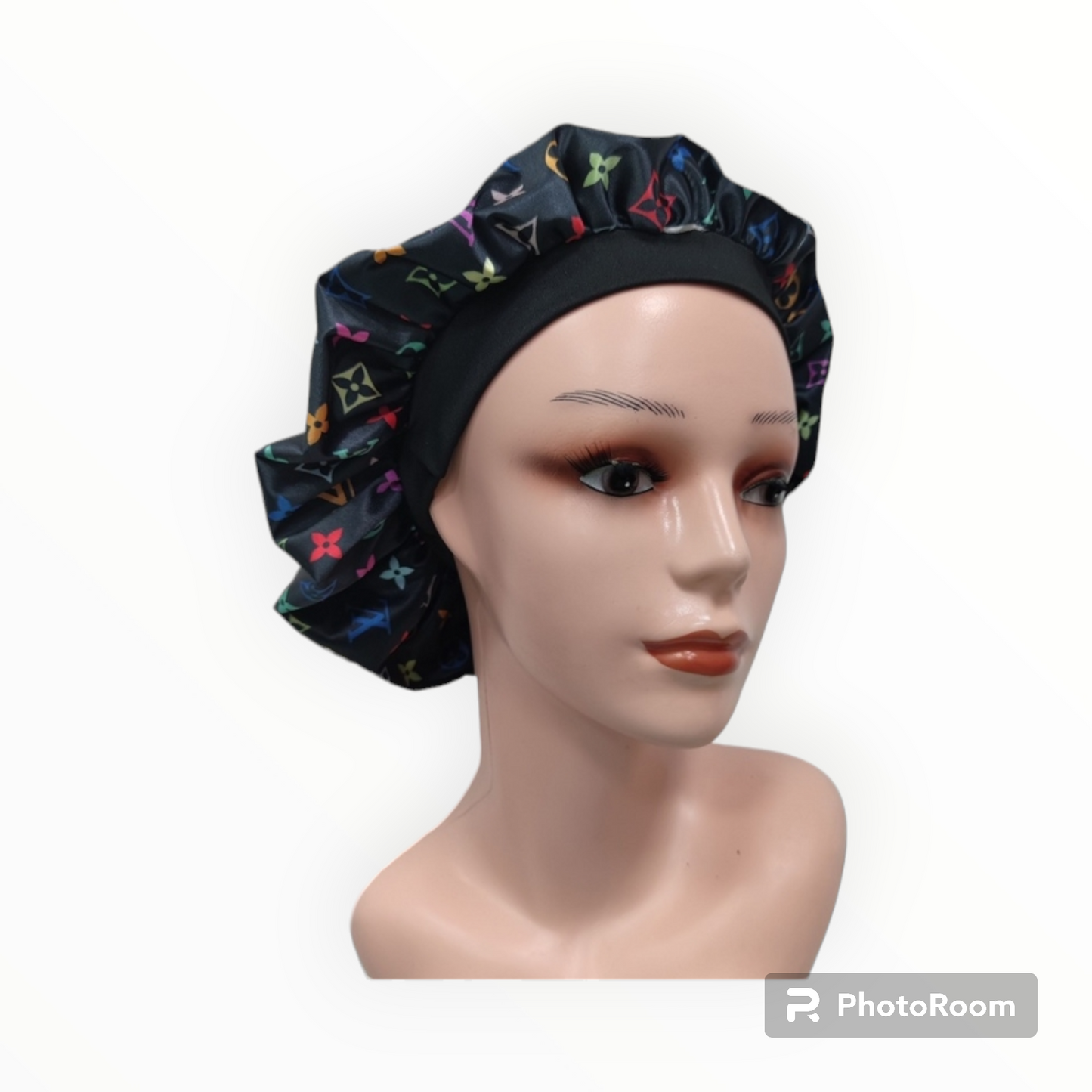 LV inspired Robe and Bonnet set