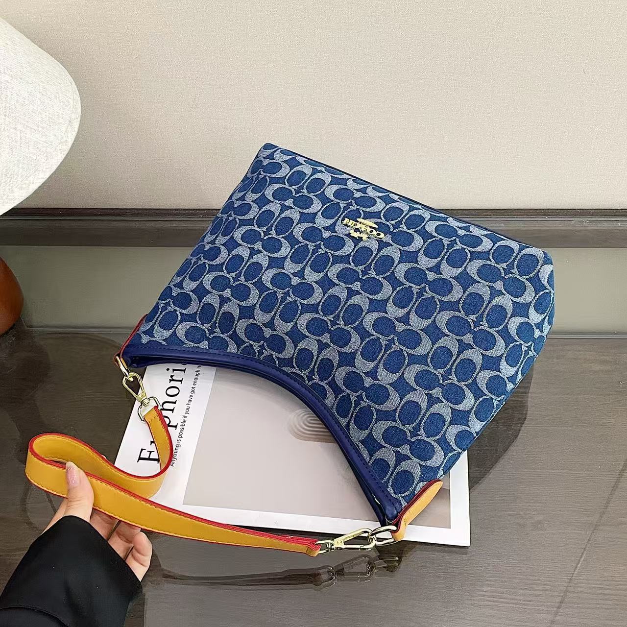 Coach inspired denim handbag