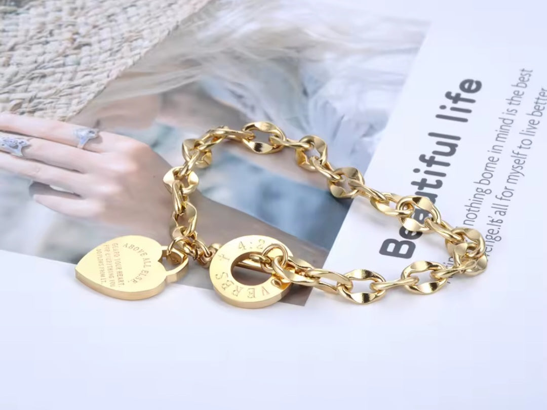Heart Bracelet and Necklace