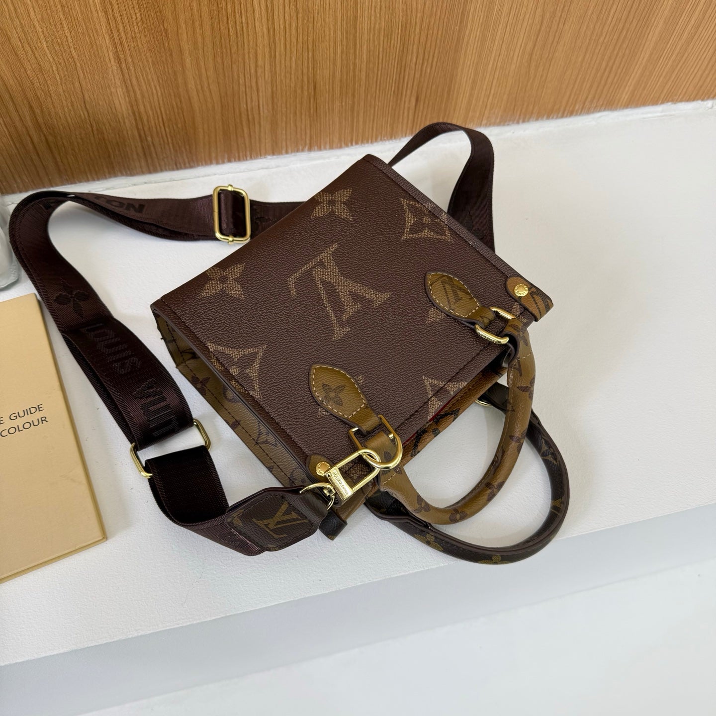 LV inspired reverse tote bag