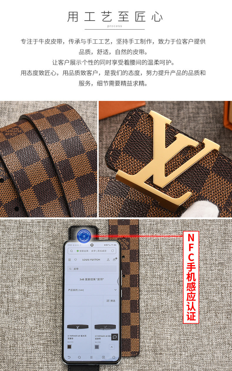 LV Damier Ebene Designer Inspired Belt