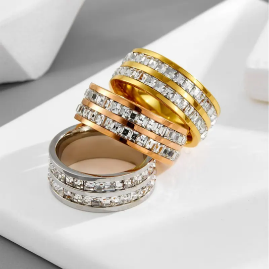 Double Row Diamond Band