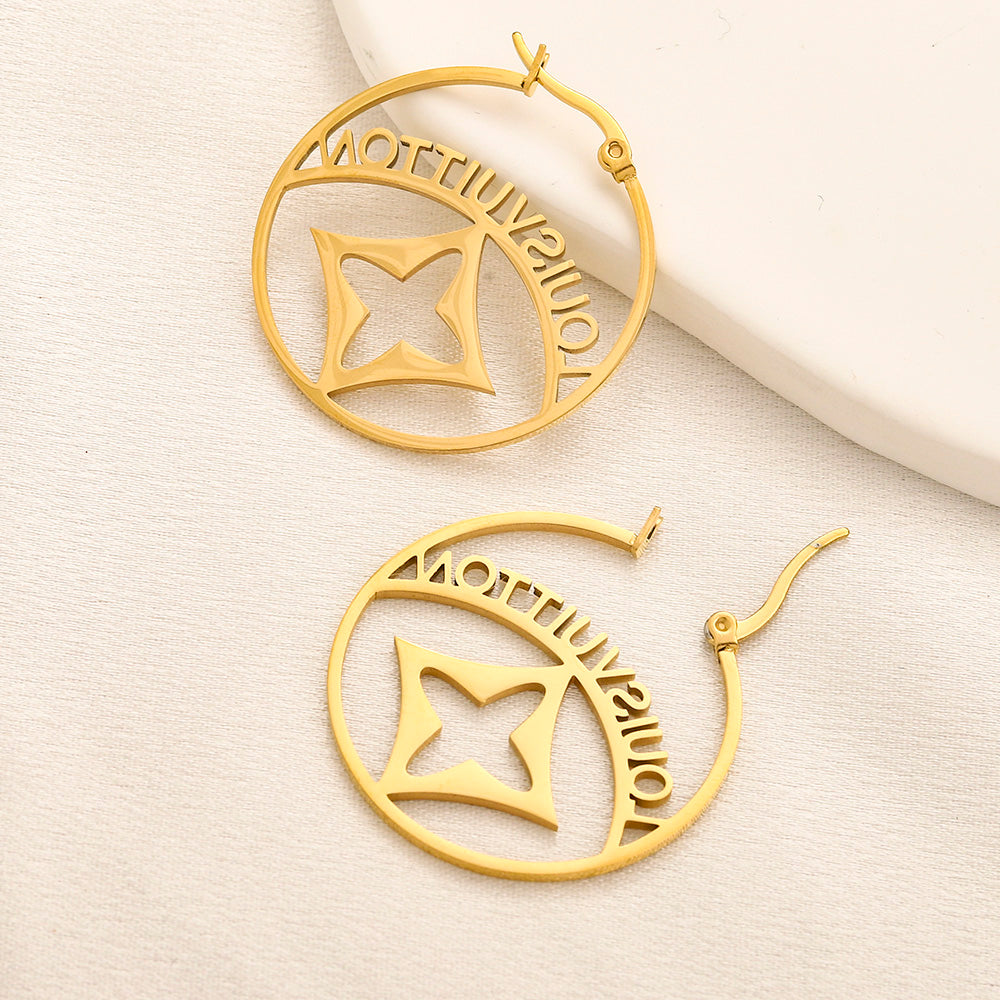 LV Designer Inspired Hoop Earrings