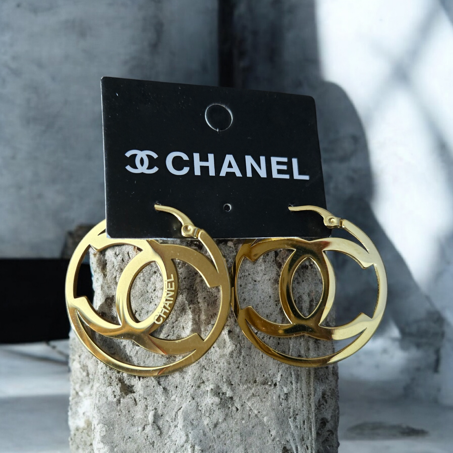 Chanel inspired Hoop Earrings