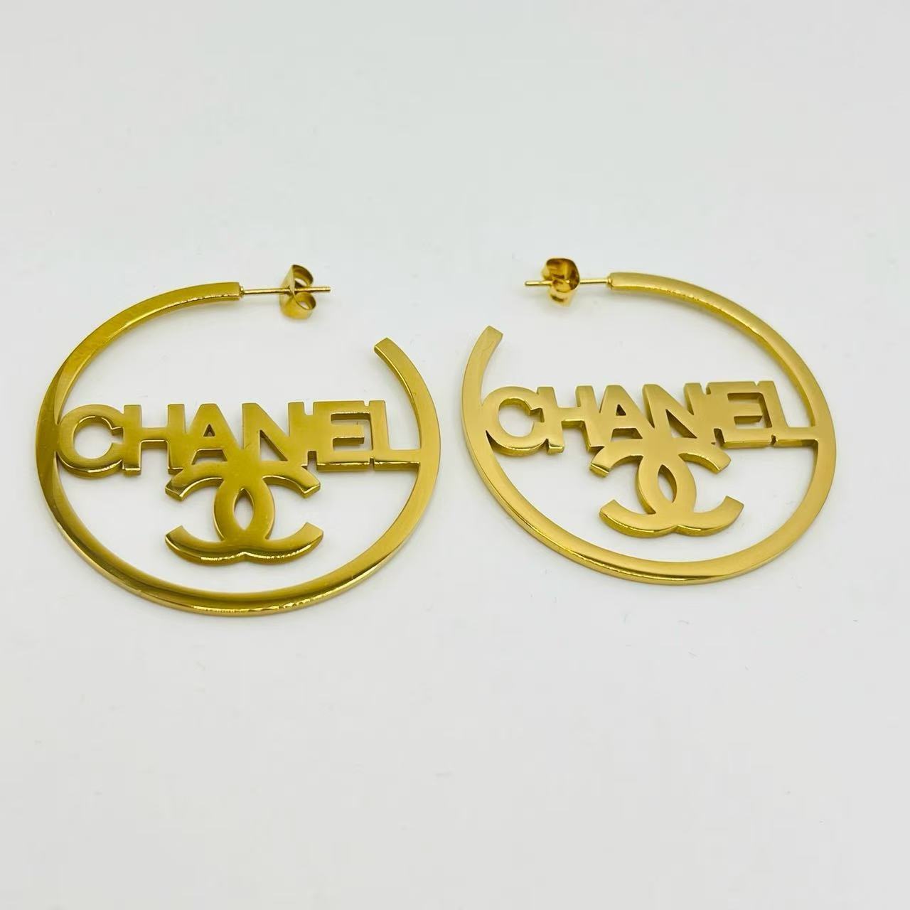 Chanel inspired Hoop Earrings