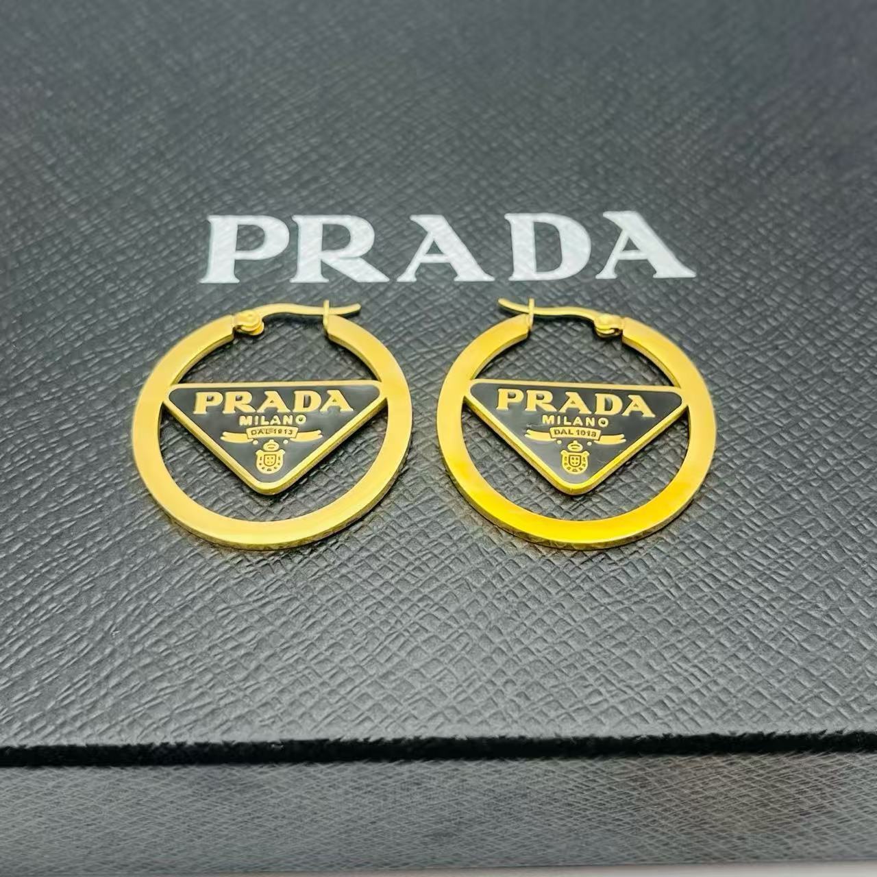 Prada Inspired Hoop Earrings