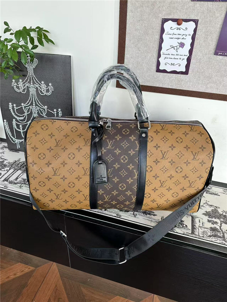 LV Designer Inspired Two-tone Duffle Bag
