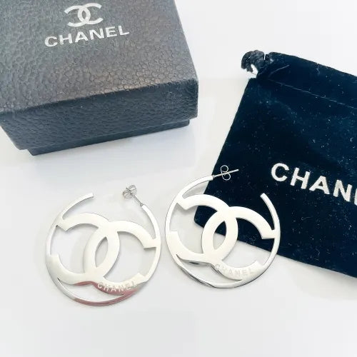 Chanel inspired Hoop Earrings