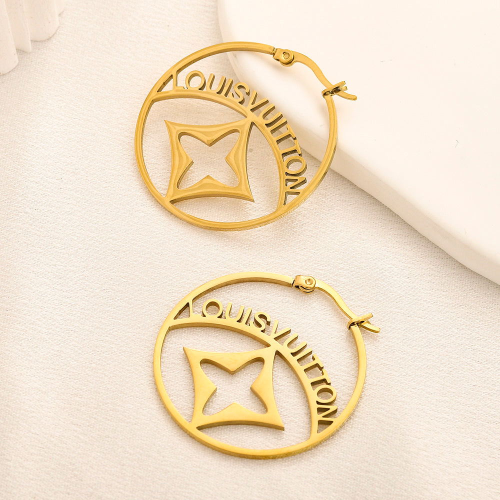LV Designer Inspired Hoop Earrings