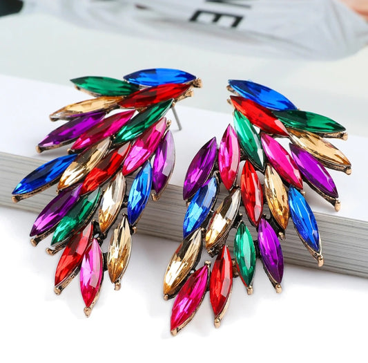 Multi color crystal earrings