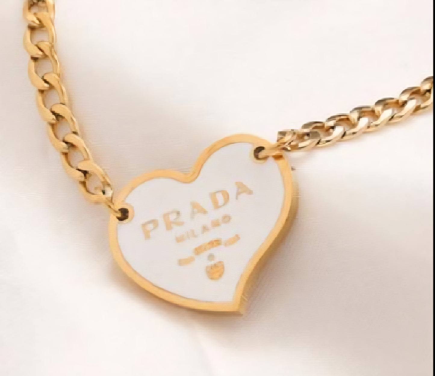 Prada Designer inspired Heart Shape Necklace