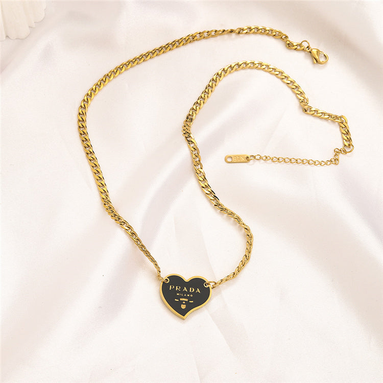 Prada Designer inspired Heart Shape Necklace