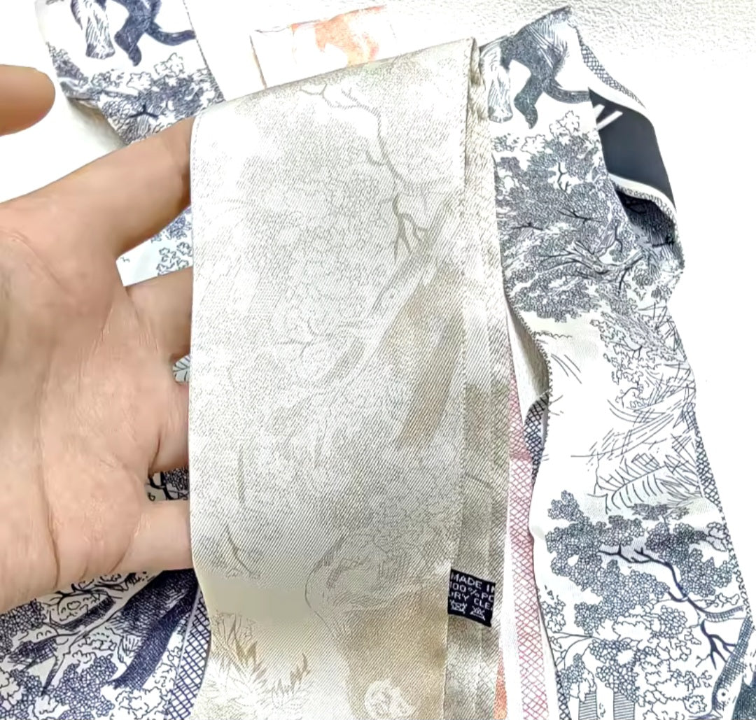 Christian Dior Inspired Twill Ribbon Scarves