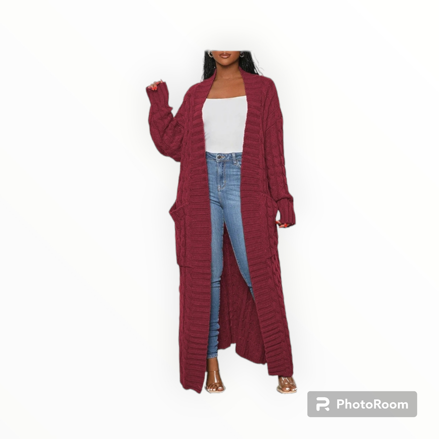 Plus size maxi cardigan sweater