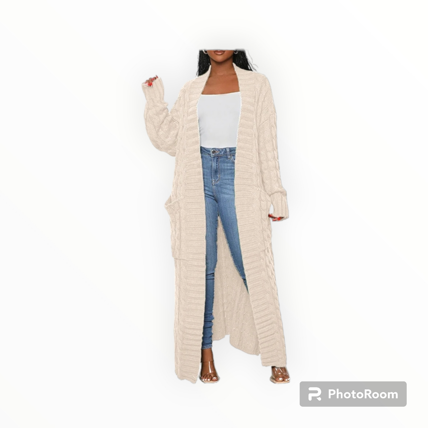 Plus size maxi cardigan sweater