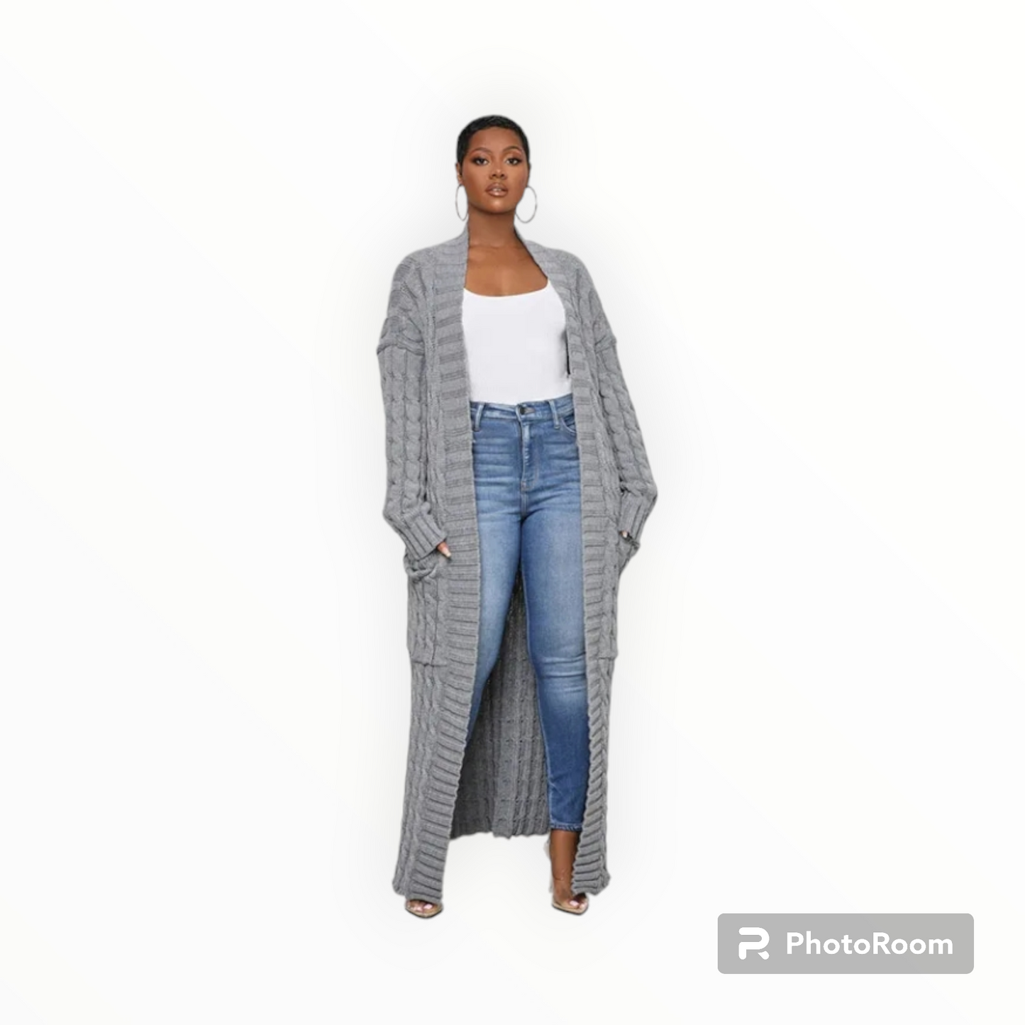 Plus size maxi cardigan sweater