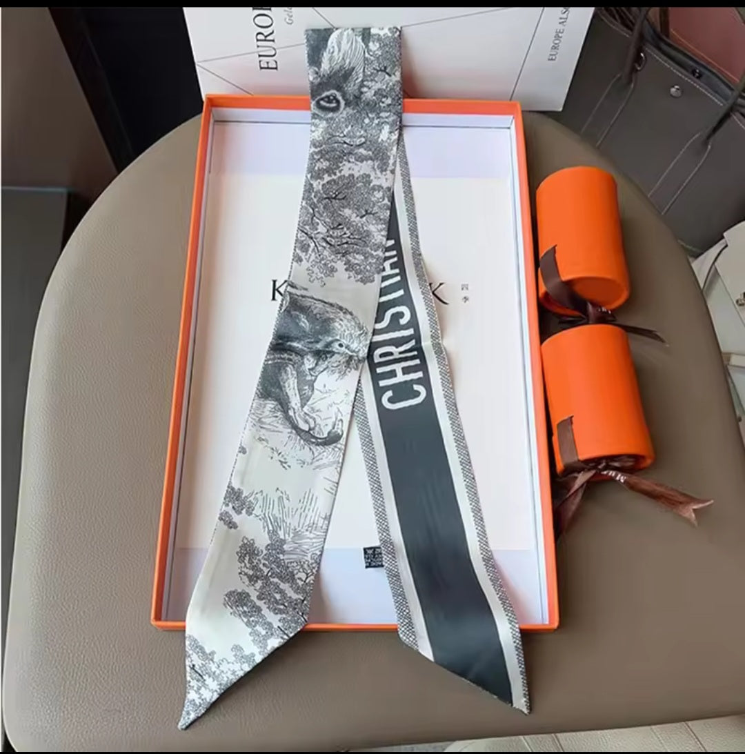 Christian Dior Inspired Twill Ribbon Scarves