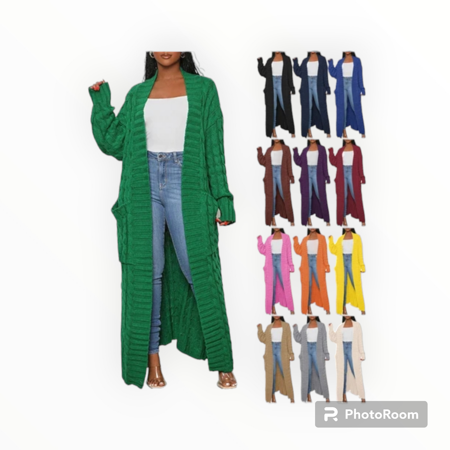 Plus size maxi cardigan sweater