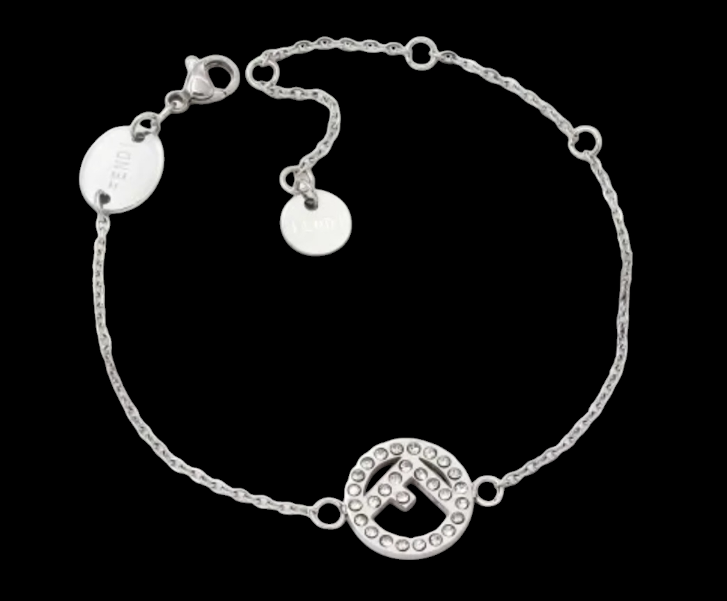 Fendi inspired silver bracelet