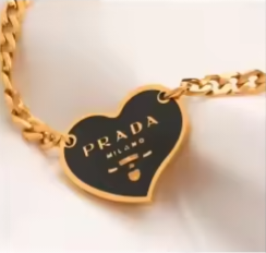 Prada Designer inspired Heart Shape Necklace