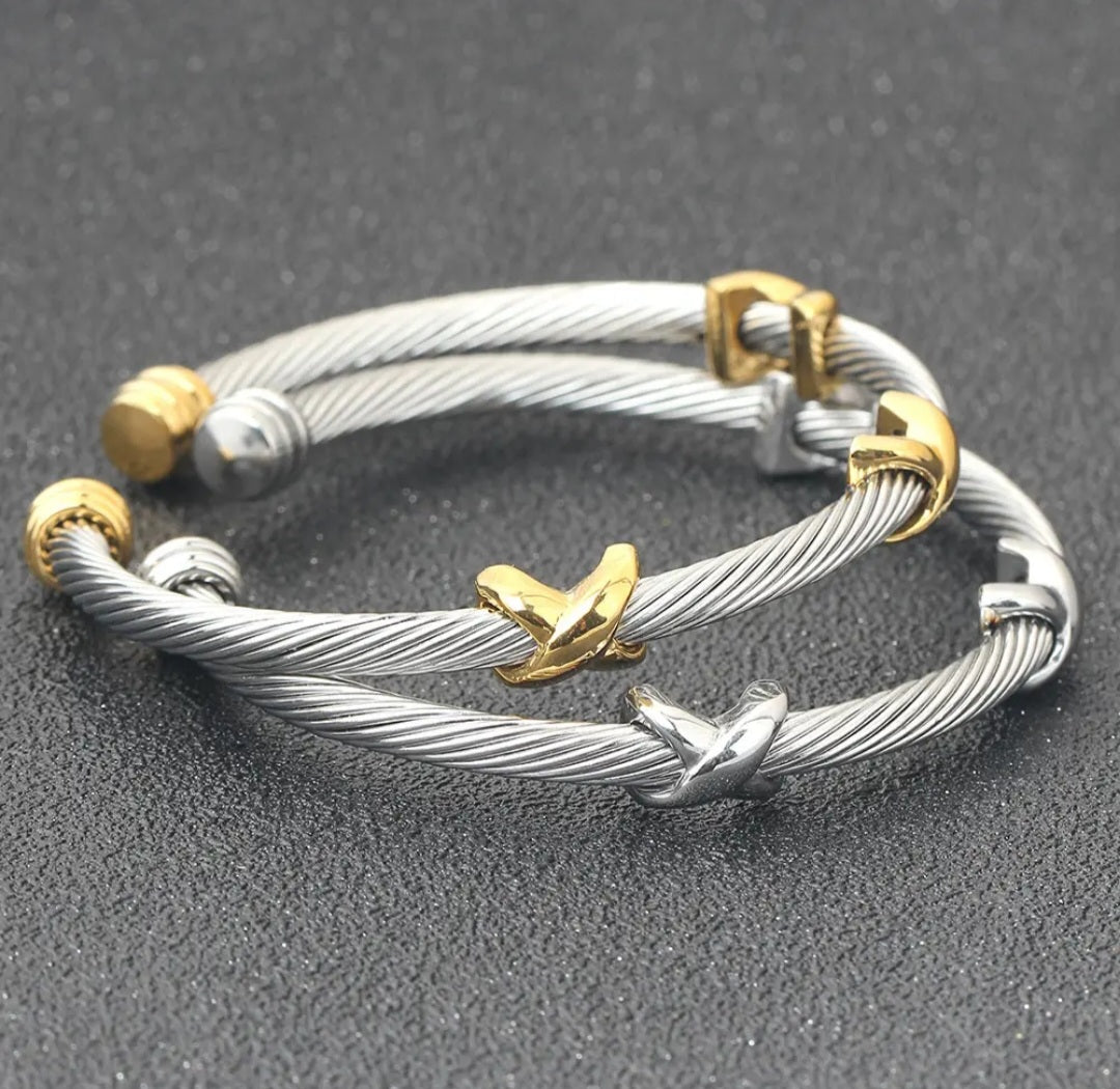 Minimalist Twisted Cuff Bracelet