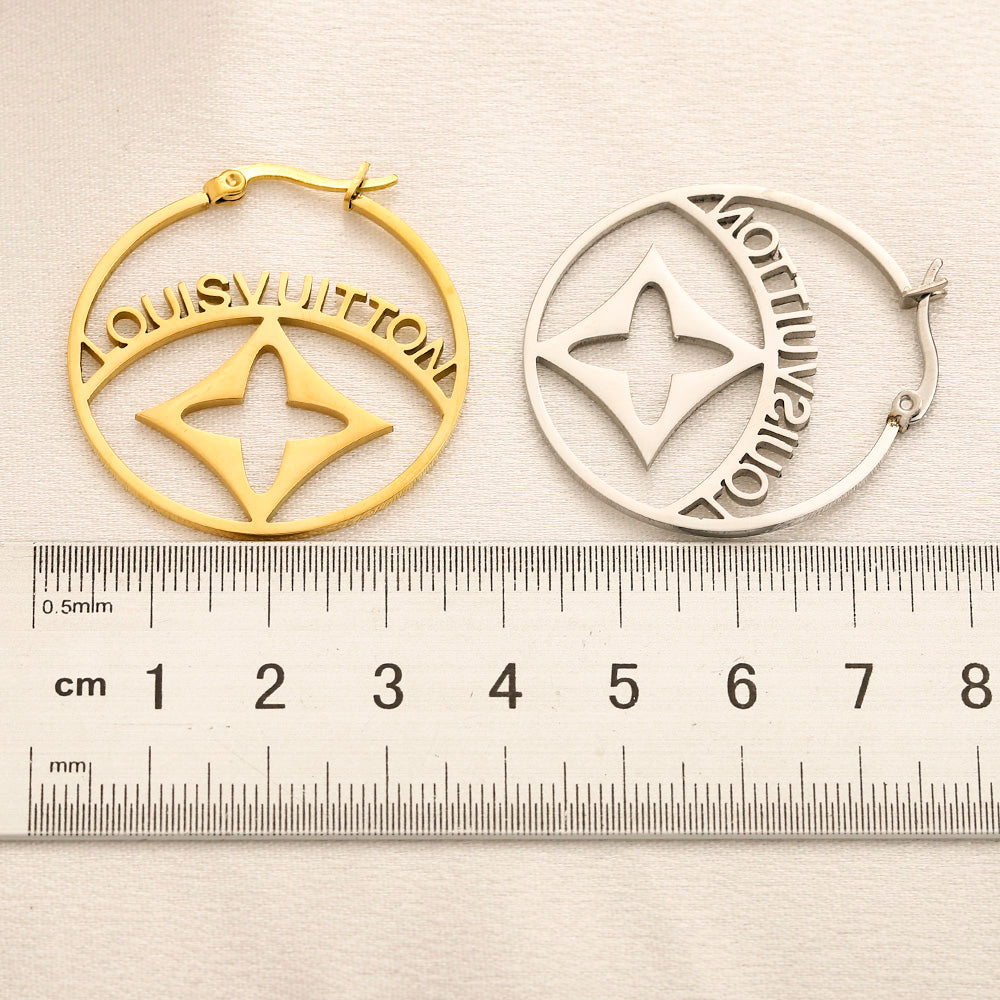 LV Designer Inspired Hoop Earrings
