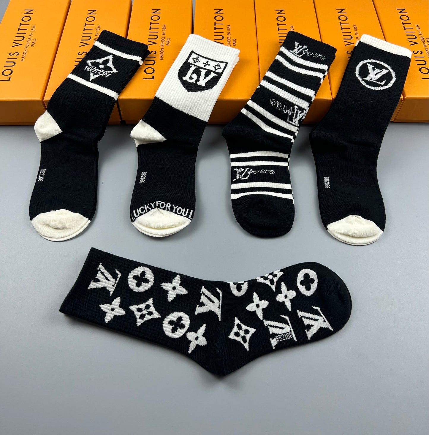LV Designer Inspired Socks
