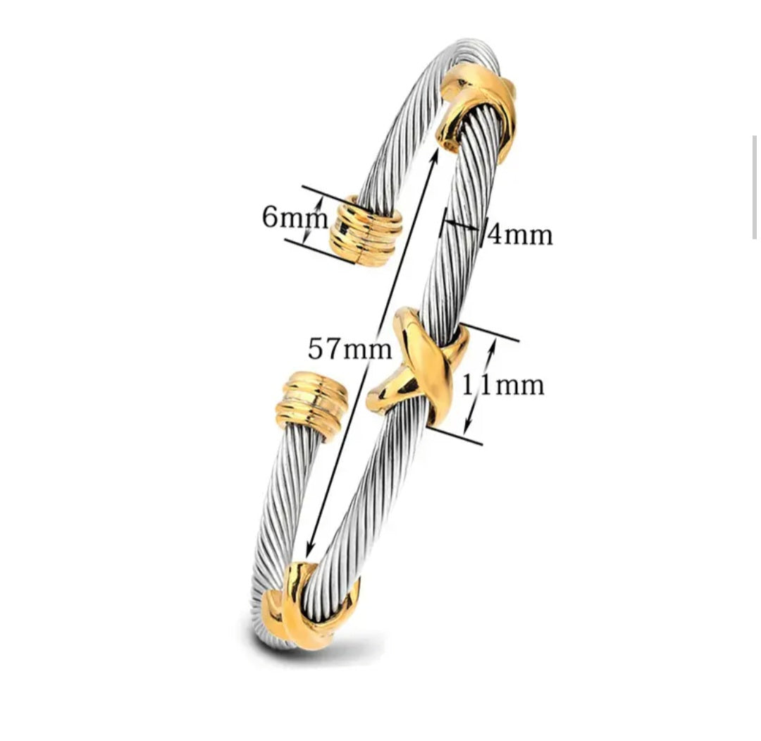 Minimalist Twisted Cuff Bracelet