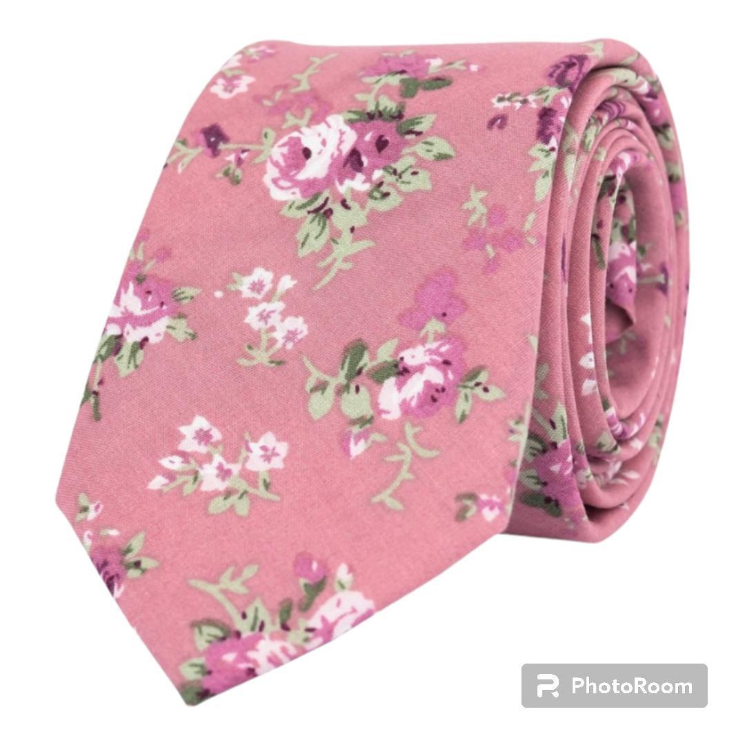 Mens skinny floral ties