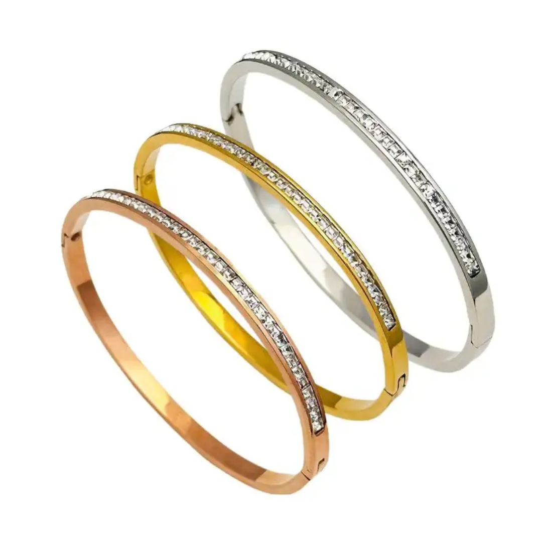 Stainless Steel Zirconia Bangle