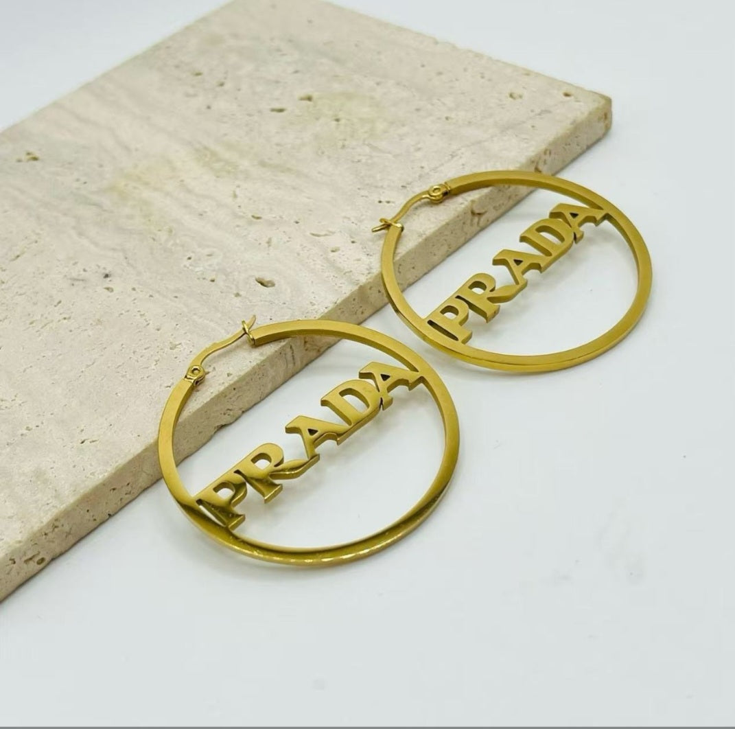 Prada Inspired Hoop earrings